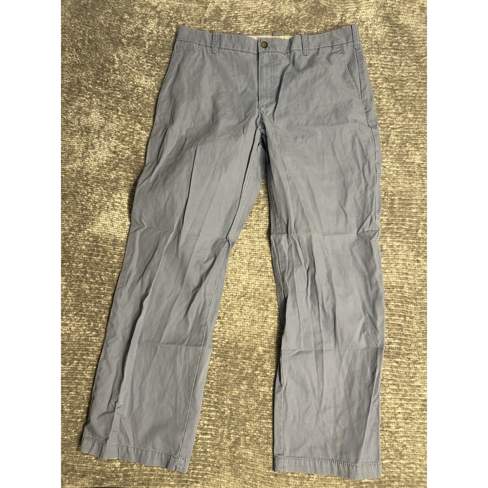 IZOD Saltwater Men's Chino Pants Straight Fit 38x32 Blue Cotton Trousers
